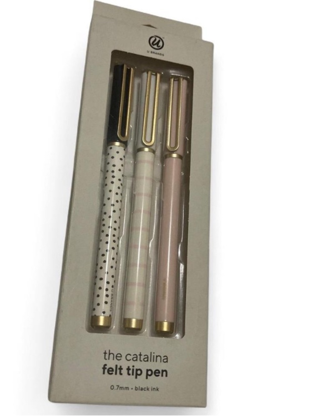 🆕 U Brands The Catalina Felt Tip Pen Set - White, Pink, Cream! 💥